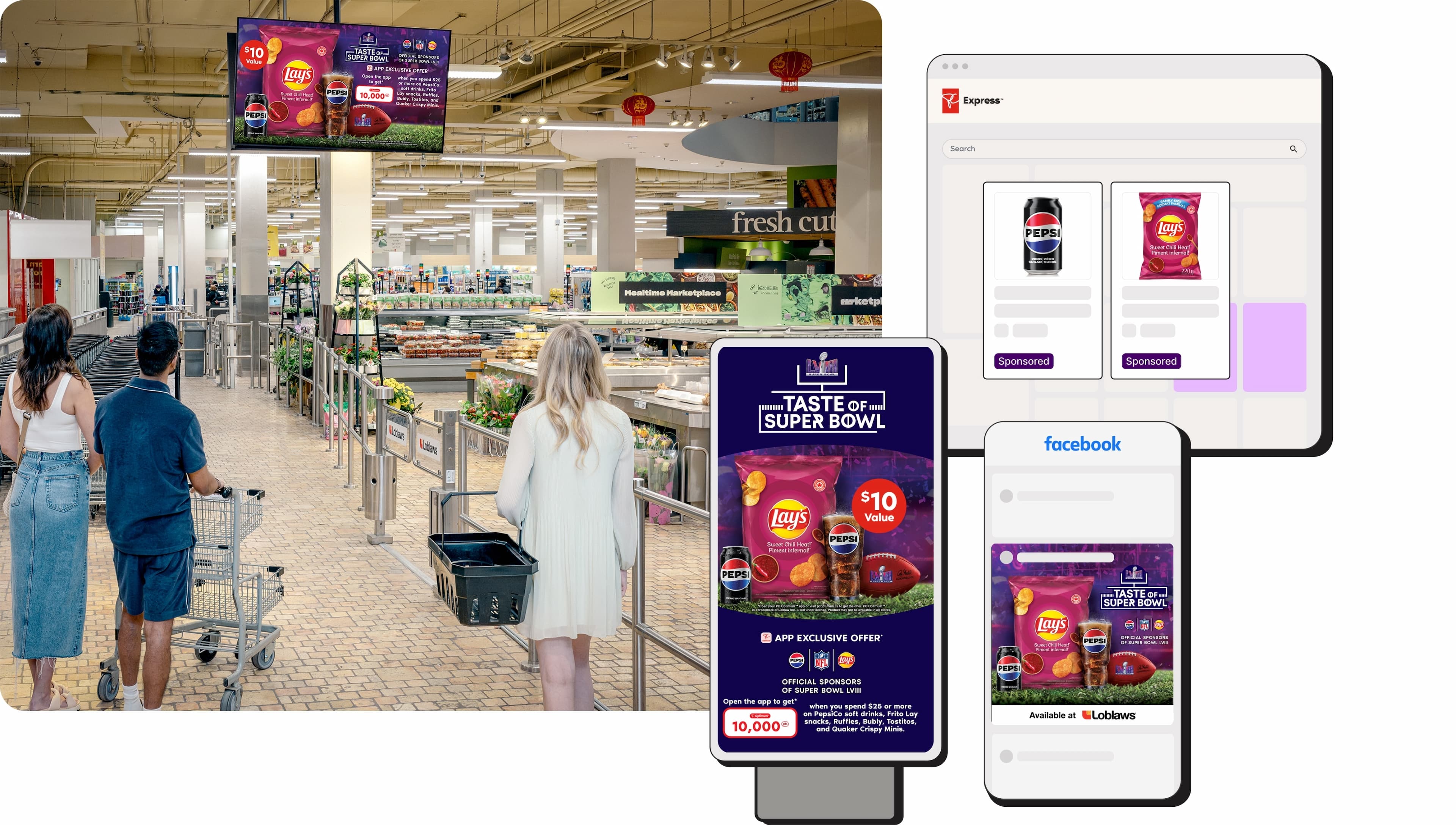 Loblaw Advance and Pepsi omnichannel advertisements
